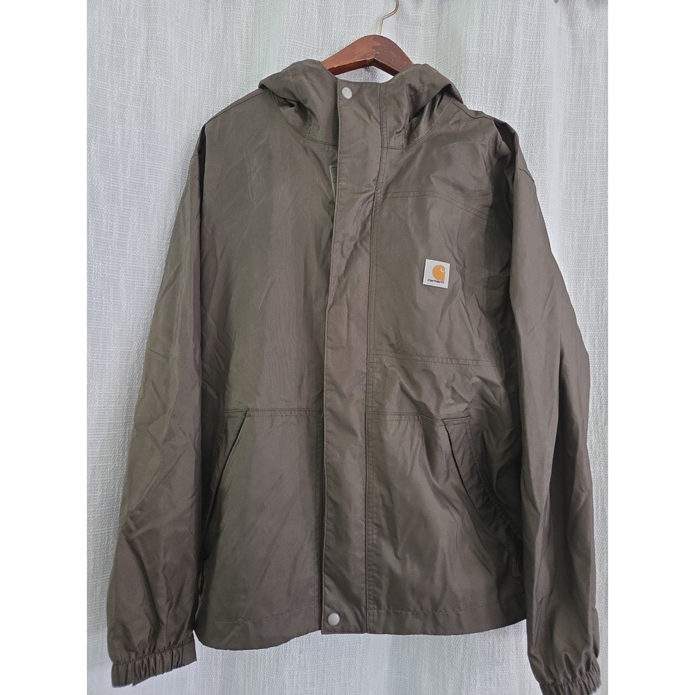 Carhartt Storm Defender Windbreaker Jacket Mens Size Large Loose Fit Army Green